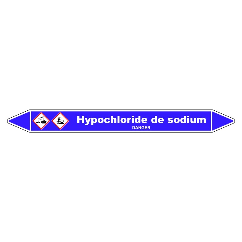 Marqueur de Tuyauterie - Hypochlorite de Sodium - NFX 08-105 - Vinyle Laminé