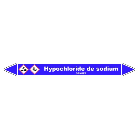Marqueur de Tuyauterie - Hypochlorite de Sodium - NFX 08-105 - Vinyle Laminé
