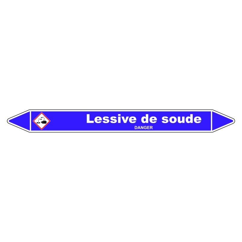 Marqueur de Tuyauterie - Lessive de Soude - NFX 08-105 - Vinyle Laminé