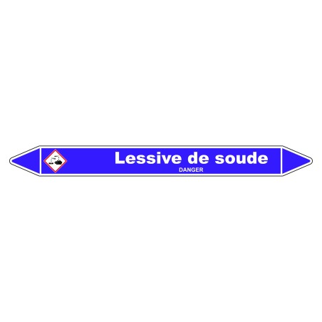 Marqueur de Tuyauterie - Lessive de Soude - NFX 08-105 - Vinyle Laminé