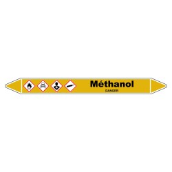 Marqueur de Tuyauterie" Méthanol" en Vinyle Laminé