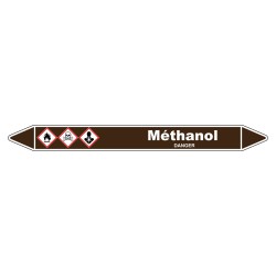 Marqueur de tuyauterie en vinyle laminé pour méthanols, robuste et facile à installer.