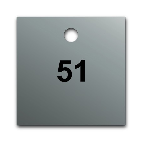 Marqueur de Tuyauterie - Pré-numérotés - 51 x 51 mm - Aluminium