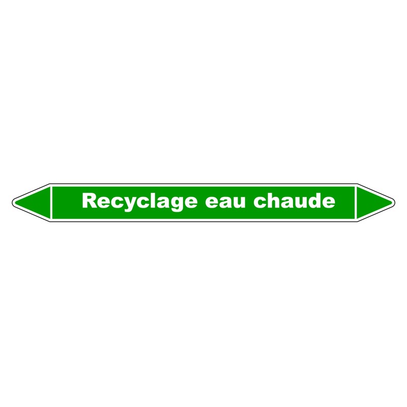 Marqueur de Tuyauterie - Recyclage Eau Chaude - NFX 08-105 - Vinyle Laminé