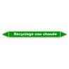 Marqueur de Tuyauterie - Recyclage Eau Chaude - NFX 08-105 - Vinyle Laminé
