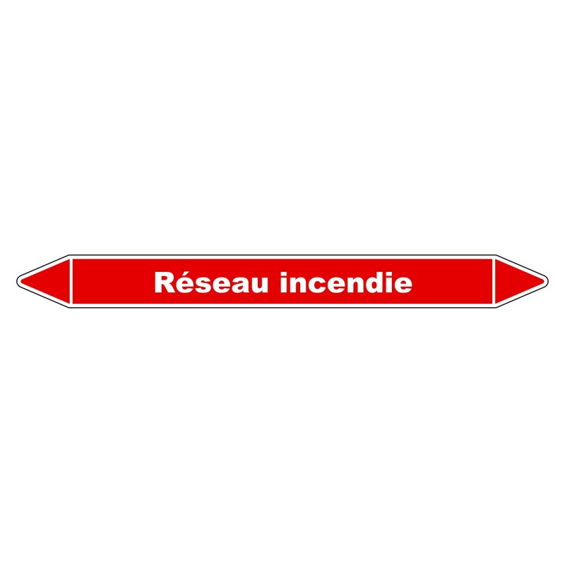 Marqueur de Tuyauterie - Réseau incendie - NFX 08-105 - Vinyle Laminé