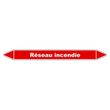 Marqueur de Tuyauterie - Réseau incendie - NFX 08-105 - Vinyle Laminé