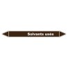Marqueur de Tuyauterie Solvants usés 150 x 12 mm Vinyle Laminé