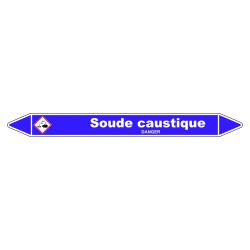 Marqueur de Tuyauterie - Soude caustique - NFX 08-105 - Vinyle Laminé