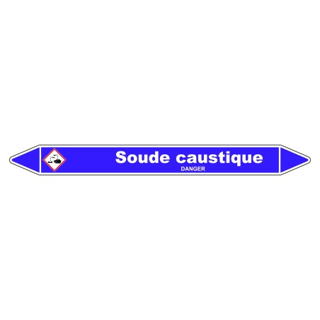 Marqueur de Tuyauterie - Soude caustique - NFX 08-105 - Vinyle Laminé