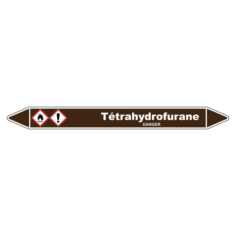 Marqueur de tuyauterie robuste en vinyle laminé pour Tétrahydrofurane