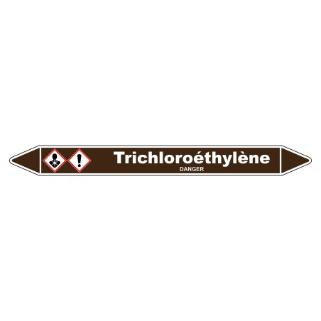 Marqueur de tuyauterie robuste en vinyle laminé, idéal pour identifier le trichloroéthylène.
