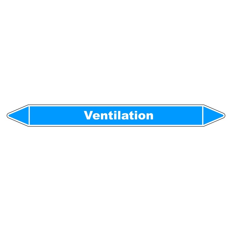 Marqueur de Tuyauterie "Ventilation primaire" en Vinyle Laminé