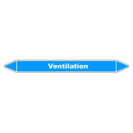 Marqueur de Tuyauterie "Ventilation primaire" en Vinyle Laminé