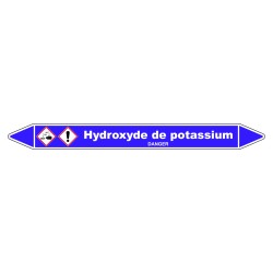 Marqueur de Tuyauterie - Hydroxyde de Potassium - NFX 08-105 - Vinyle Laminé