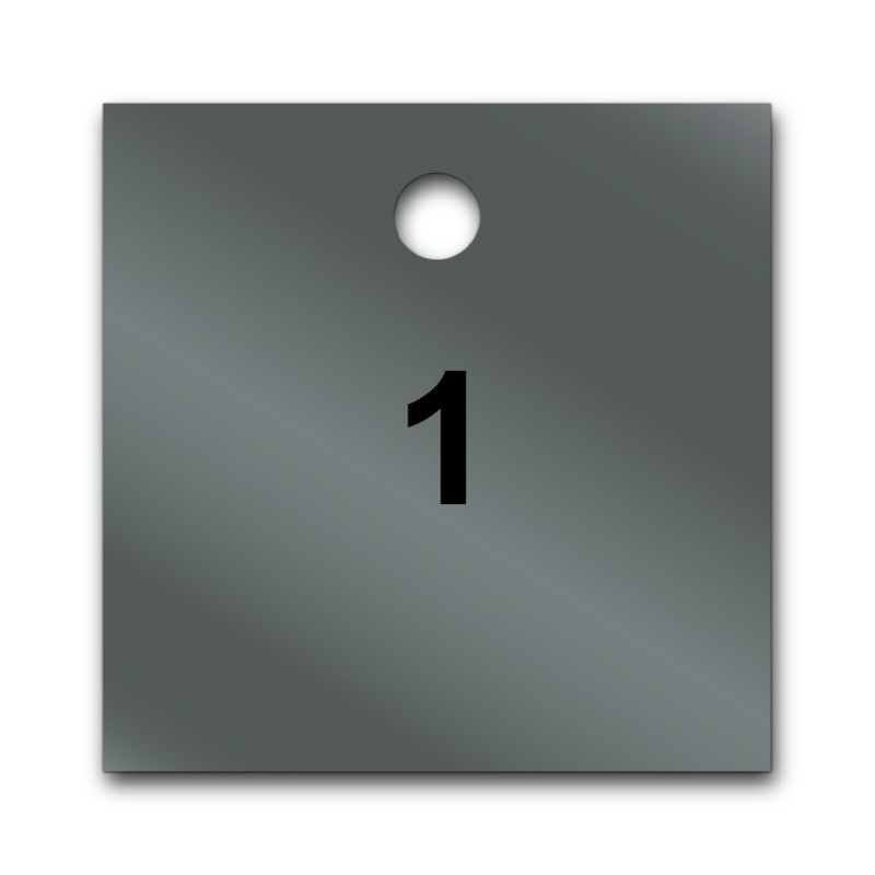 Marqueur de Vannes - Carré Pré-numéroté - 51 x 51 mm - Inox - Lot de 50 ex