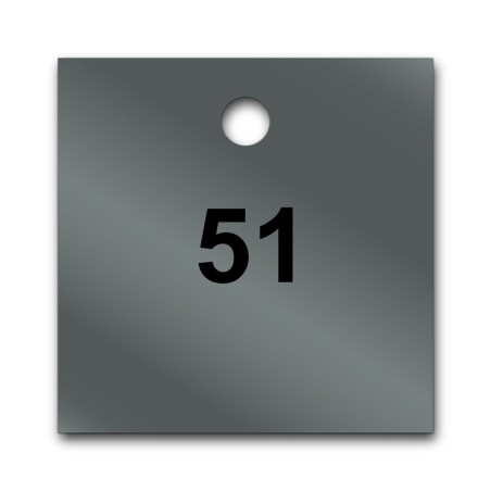 Marqueur de Vannes - Carré Pré-numéroté - 51 x 51 mm - Inox