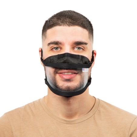 Masque inclusif fenêtre bord à bord réglable - Noir