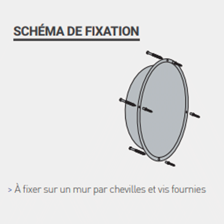 Miroir hémisphérique vertical de sécurité - 1/2 - Polymir - 3 tailles