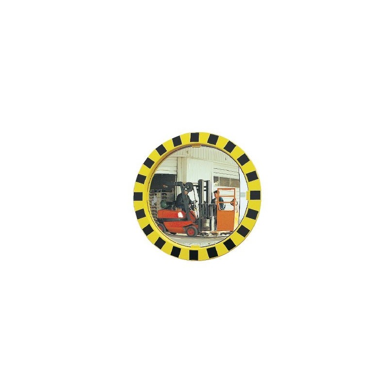 Miroir de sécurité - Rond jaune et noir - Diam 600 mm - Polymir