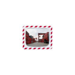 Miroir de sécurité - Rectangulaire rouge et blanc - P.A.S