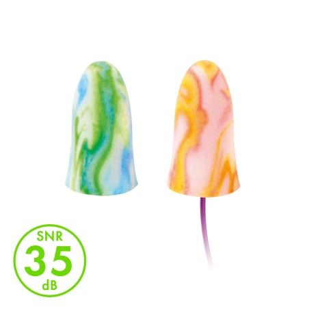 Bouchons d'oreilles - Multicolores 35 dB - Mousse Polyuréthane