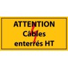 Panneau rectangulaire "Attention câbles enterrés HT" - PVC