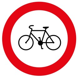 Panneau - Accès Interdit aux Cycles - ø200 mm - Vinyle