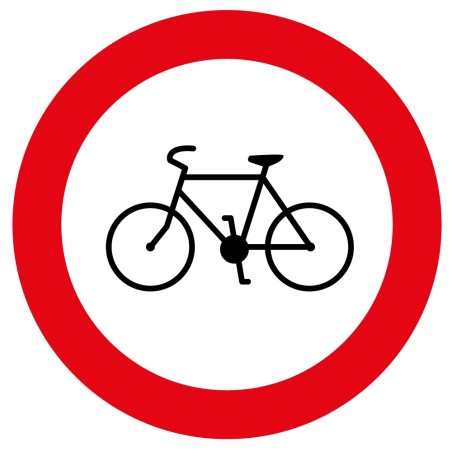 Panneau - Accès Interdit aux Cycles - ø200 mm - Vinyle