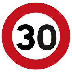 Panneau - Limitation de Vitesse à 30 km/h - Aluminium Galvanisé