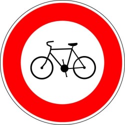 Panneau - Accès Interdit aux Cycles - Aluminium Galvanisé