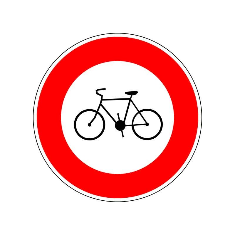 Panneau - Accès Interdit aux Cycles - Aluminium Galvanisé