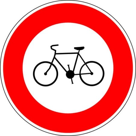 Panneau - Accès Interdit aux Cycles - Aluminium Galvanisé