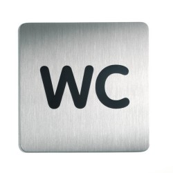 Panneau - Plaque de porte WC carrée - 150x150 mm - Acier