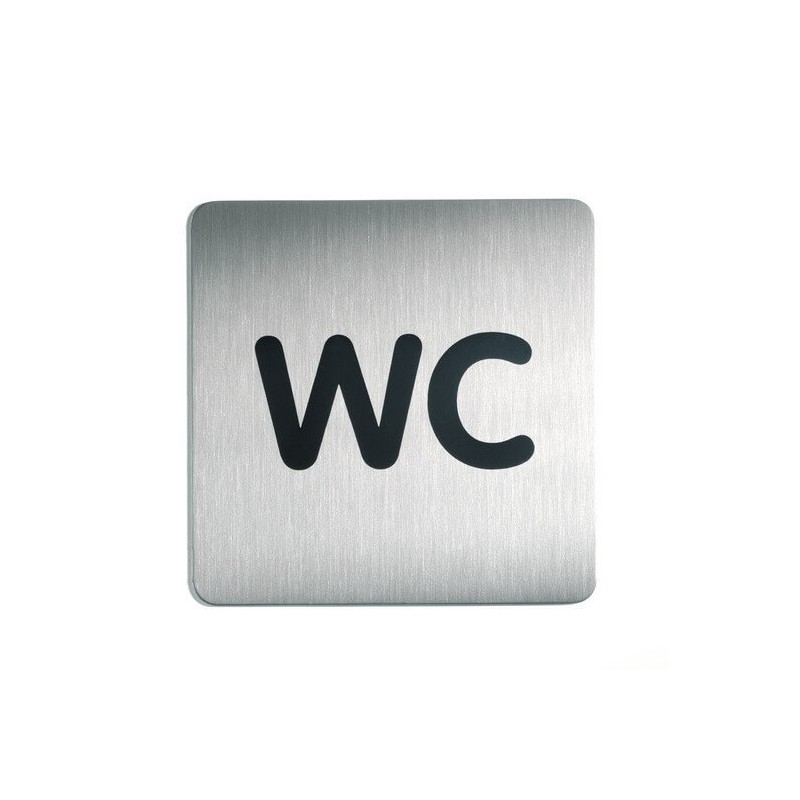 Panneau - Plaque de porte WC carrée - 150x150 mm - Acier