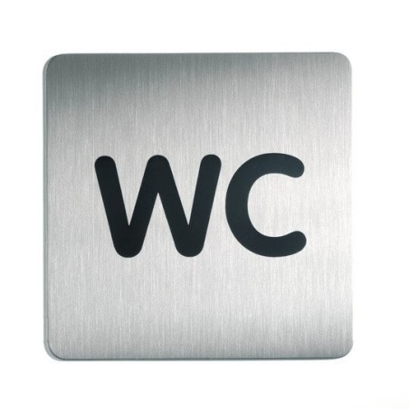 Panneau - Plaque de porte WC carrée - 150x150 mm - Acier