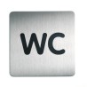 Panneau - Plaque de porte WC carrée - 150x150 mm - Acier