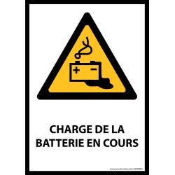 Panneau ISO EN 7010 - Charge en cours de la batterie - W026