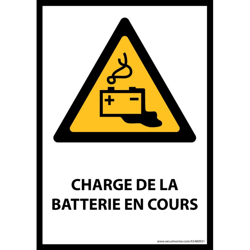 Panneau ISO EN 7010 - Charge en cours de la batterie - W026