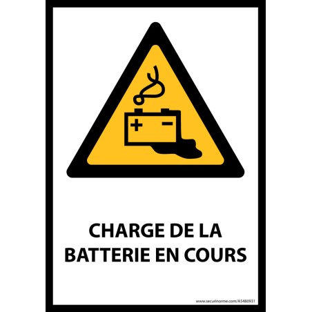Panneau ISO EN 7010 - Charge en cours de la batterie - W026