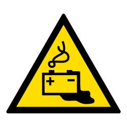 Panneau danger - Charge en cours de la batterie - W026