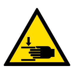 Panneau danger - Écrasement des mains - ISO 7010 - W024