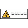 Panneau danger - Écrasement de la main dans une presse plieuse - W030