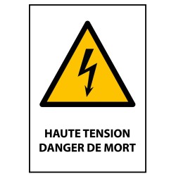 Panneau danger - Haute Tension Danger de Mort - W012