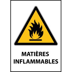 Panneau de Danger "Produit inflammable" Vinyle A5