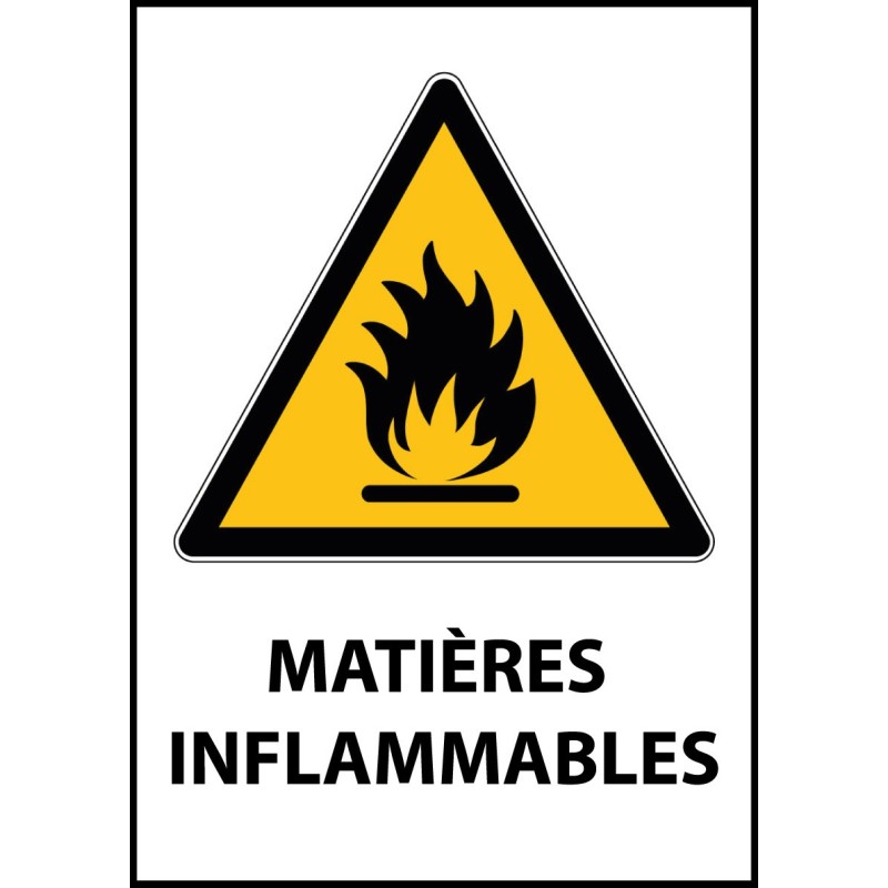 Panneau de Danger "Produit inflammable" Vinyle A5