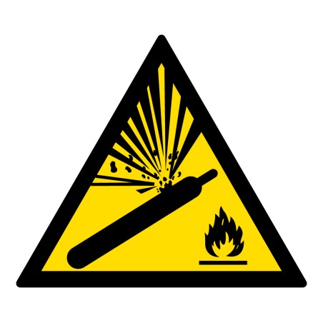 Panneau danger W029 - Bouteille sous pression - Norme ISO 7010