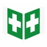Panneau d’angle Premiers Secours double face V | ISO 7010