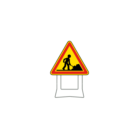 Panneau de chantier - Type AK5 travaux - Symbole chantier - Profil aluminium