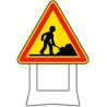 Panneau de chantier - Type AK5 travaux - Symbole chantier - Profil aluminium